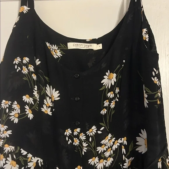 Christy Dawn black crepe daisy Nicks dress, size L - Picture 3 of 3